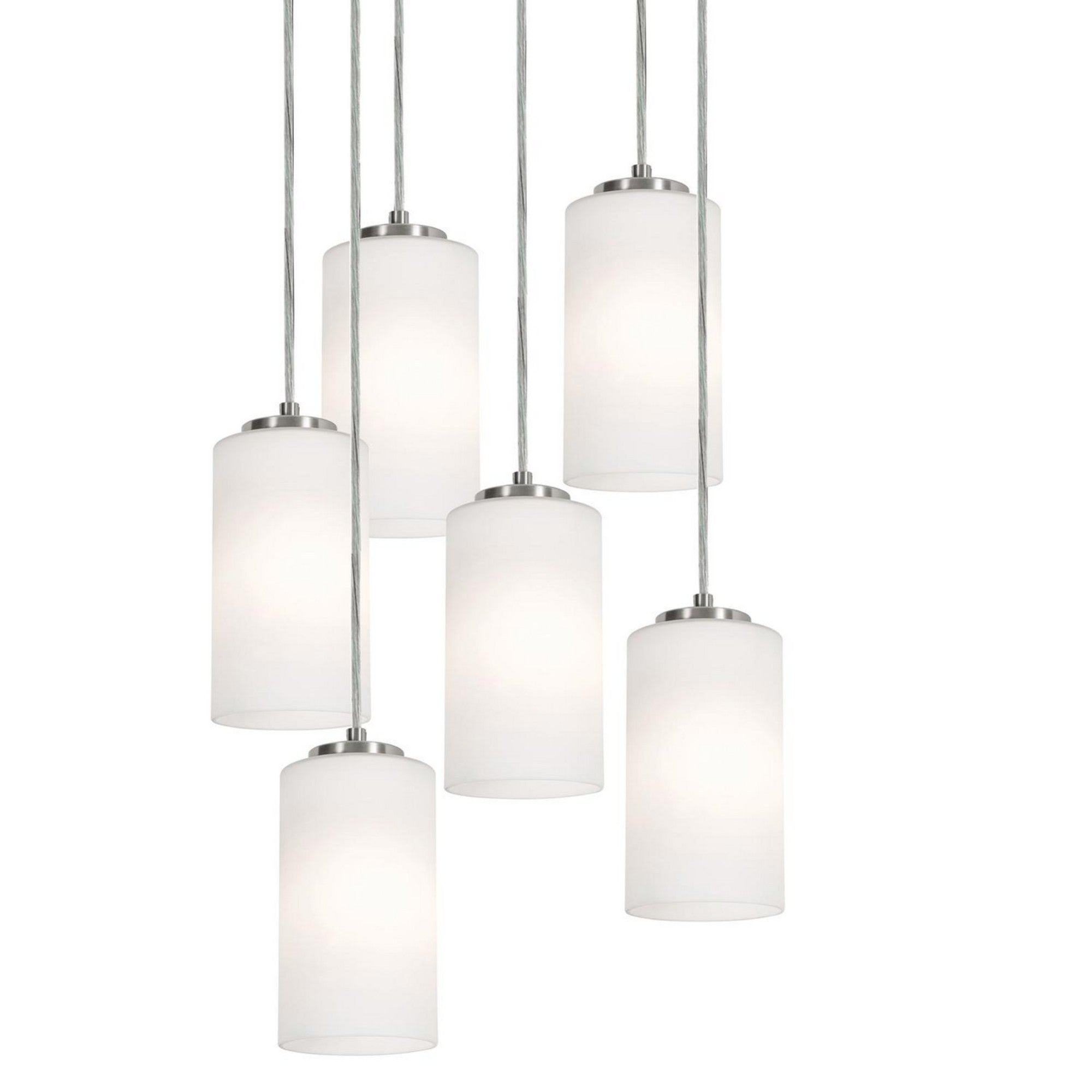 Leo 24" 6-Light Mini Pendant, Satin Nickel Finish - Bees Lighting