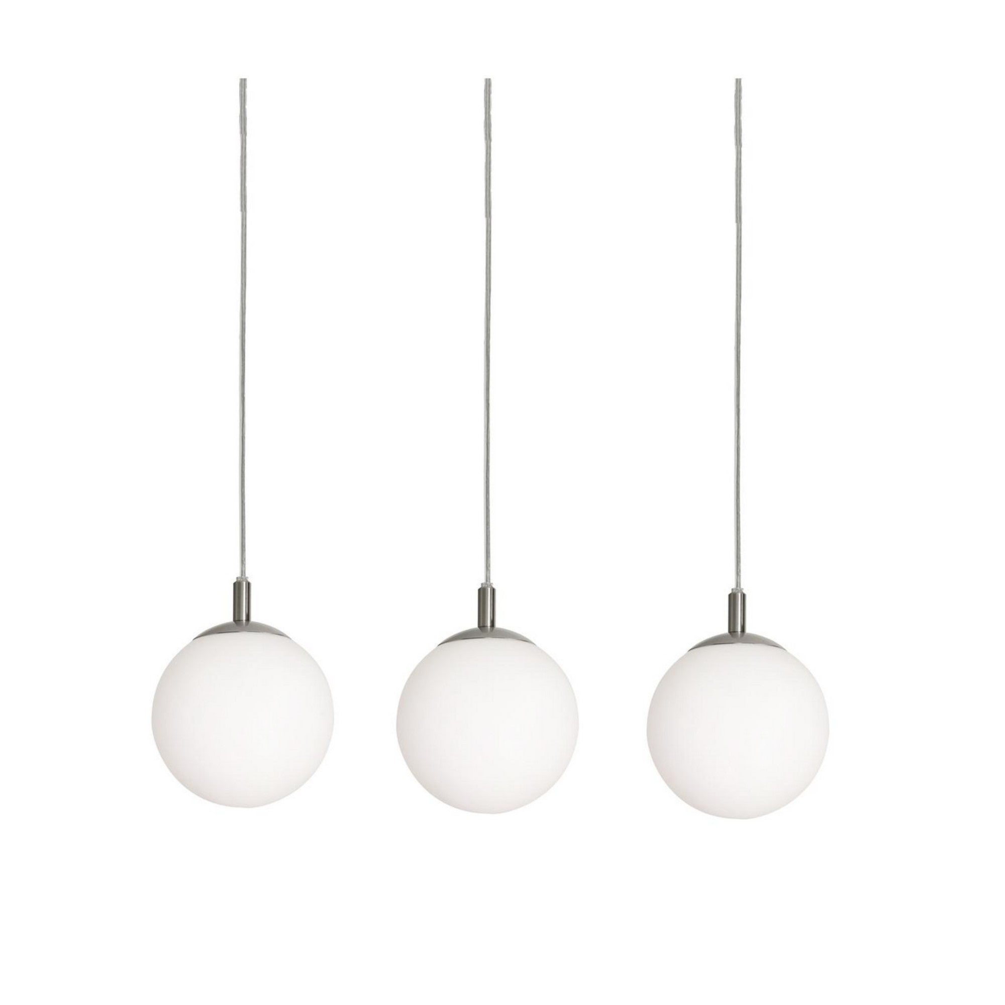 Loretto 36" 3-Light Linear Pendant, Satin Nickel Finish - Bees Lighting