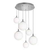 Loretto 27" 6-Light Multi-Port Pendant, Satin Nickel Finish - Bees Lighting