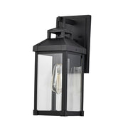 Corning 1 Light Outdoor Wall Light Matte Black Finish, Clear Glass - Bees Lighting