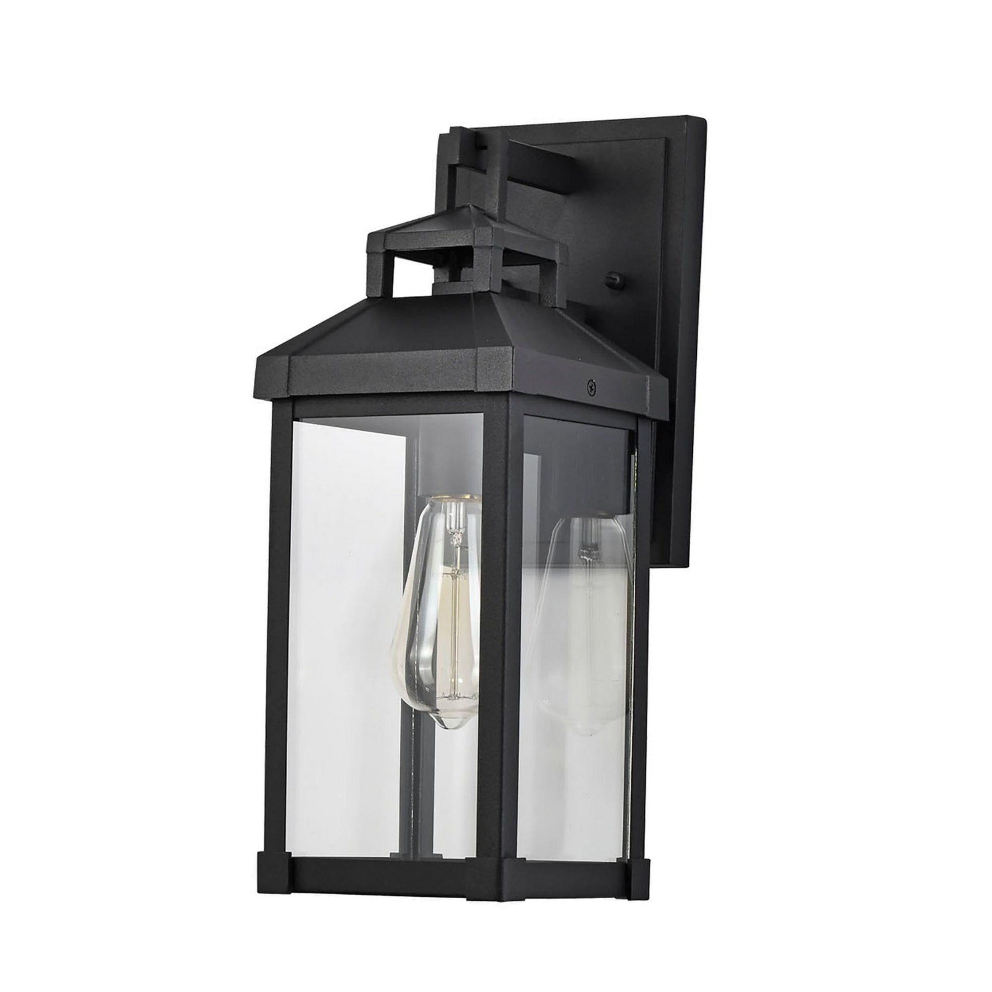 Corning 1 Light Outdoor Wall Light Matte Black Finish, Clear Glass - Bees Lighting