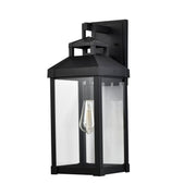 Corning 1 Light Outdoor Wall Light Matte Black Finish, Clear Glass - Bees Lighting