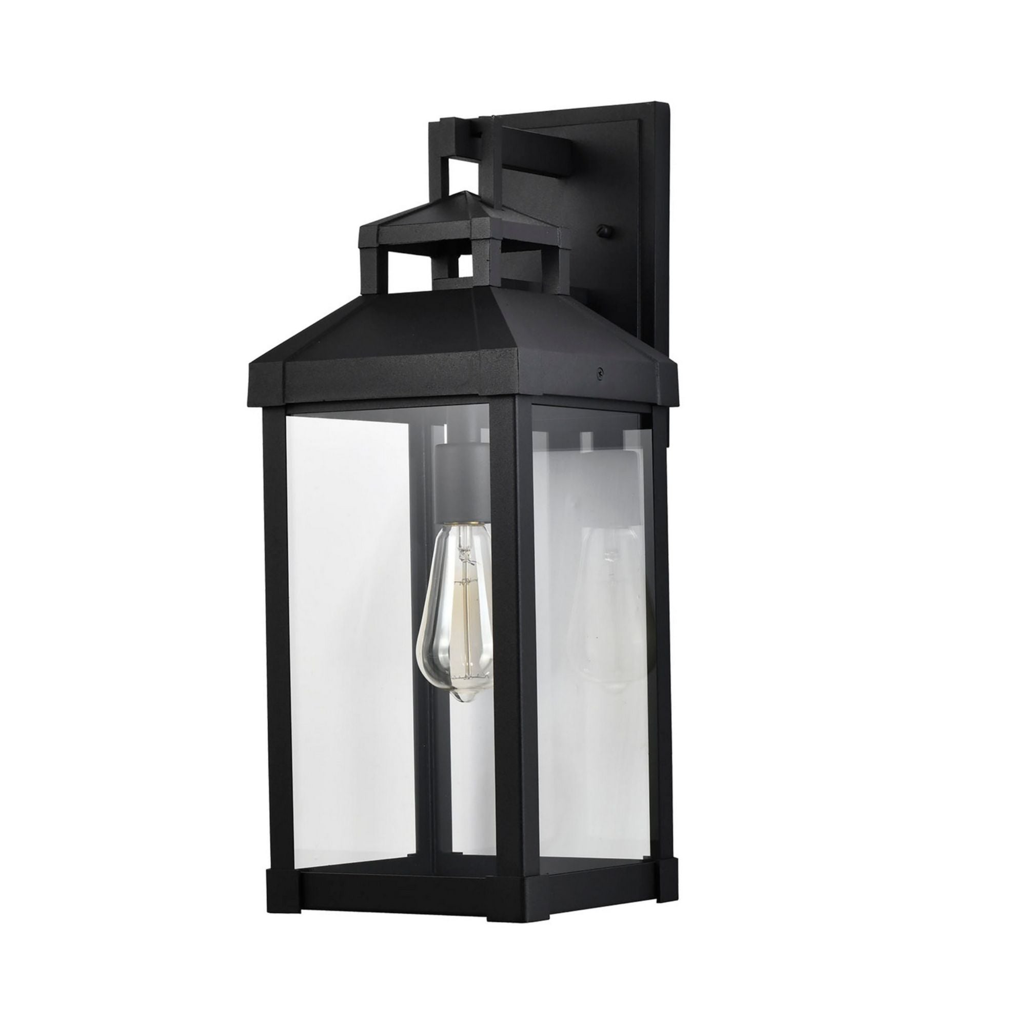 Corning 1 Light Outdoor Wall Light Matte Black Finish, Clear Glass - Bees Lighting