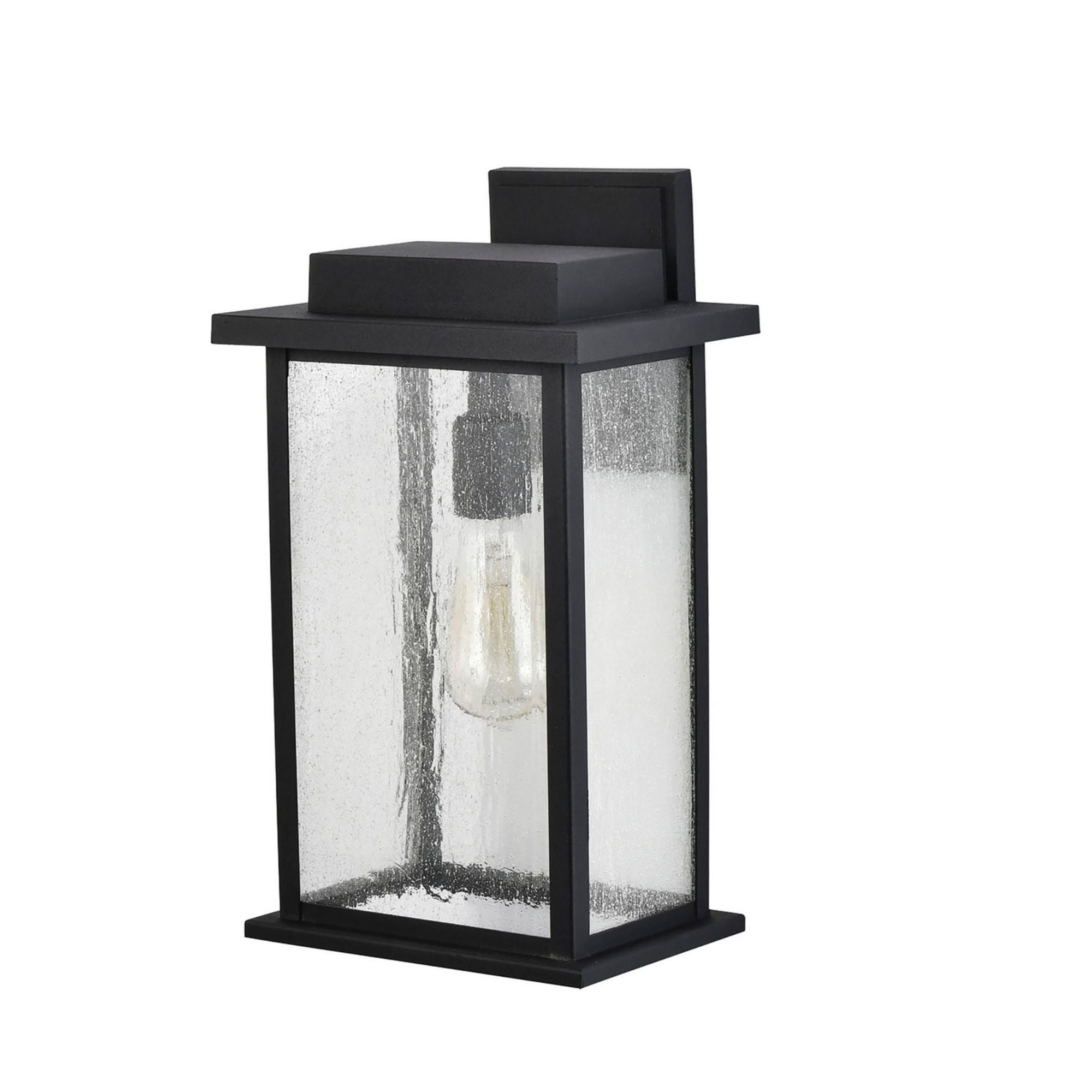 Sullivan 1 Light Outdoor Wall Light Matte Black Finish, Clear Seeded Glass - Bees Lighting