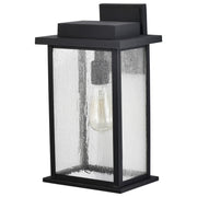 Sullivan 1 Light Outdoor Wall Light Matte Black Finish, Clear Seeded Glass - Bees Lighting