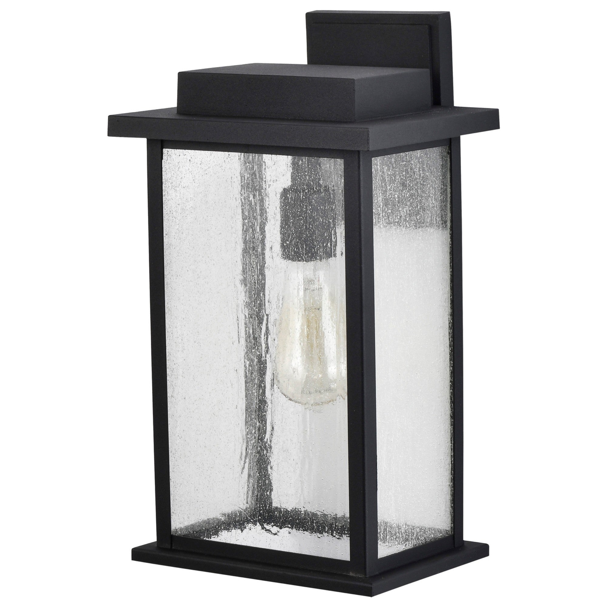 Sullivan 1 Light Outdoor Wall Light Matte Black Finish, Clear Seeded Glass - Bees Lighting