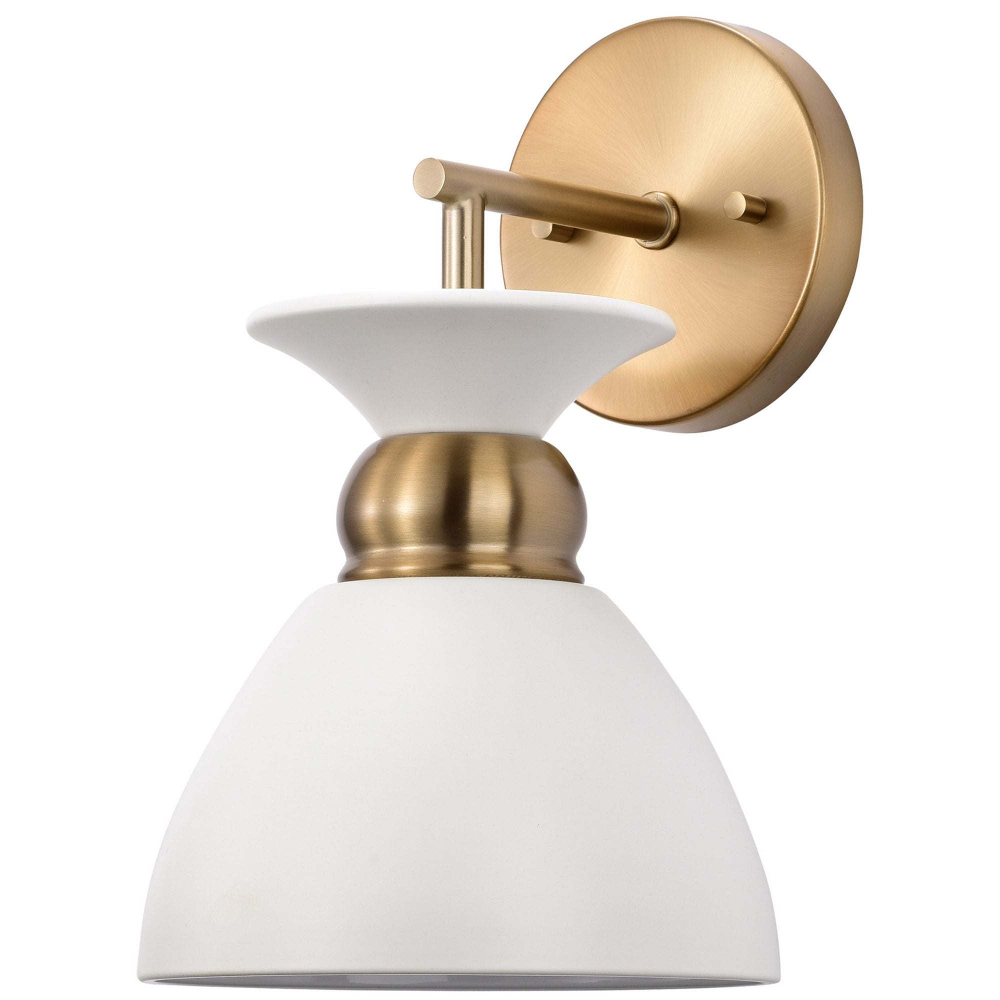 Perkins 11 in. 1 Light Armed Sconce, Burnished Brass Accents - Bees Lighting