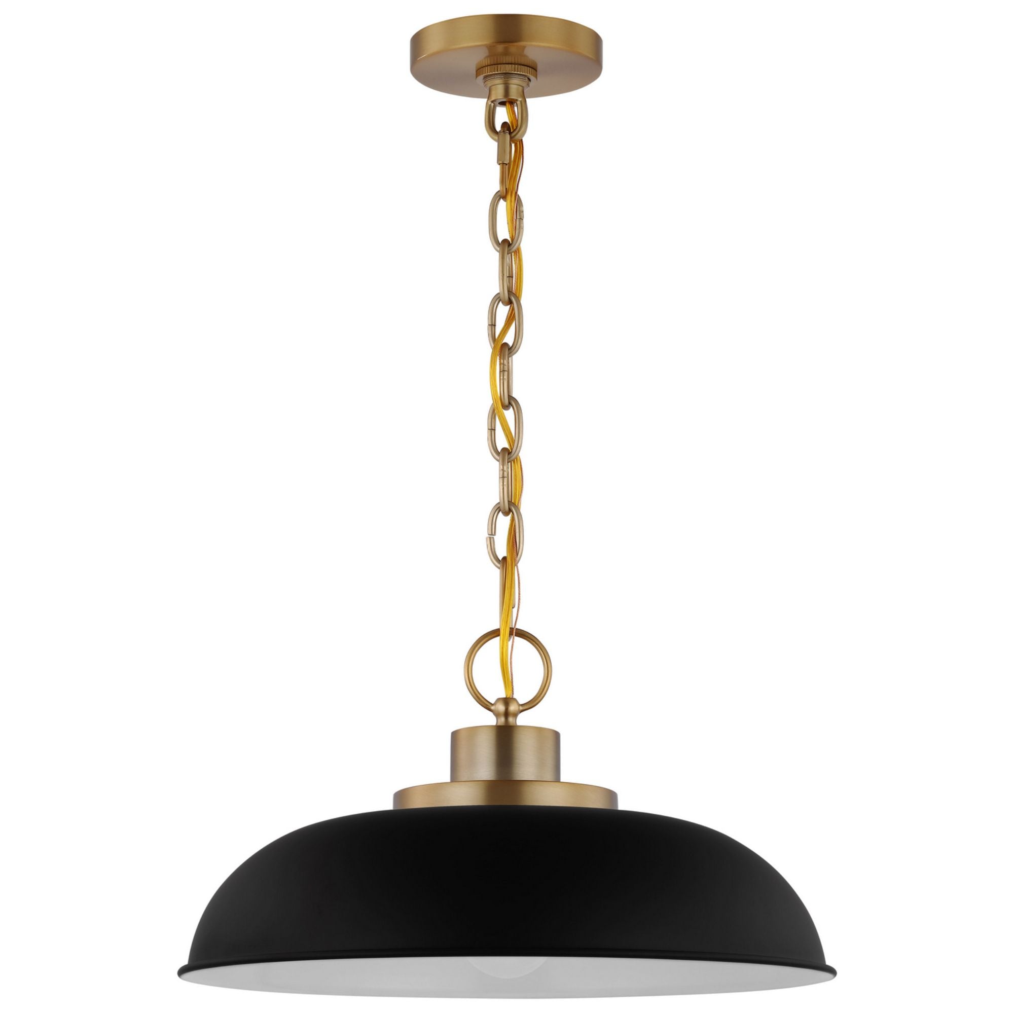 Colony 15" Pendant, Matte Black / Burnished Brass Finish - Bees Lighting