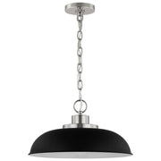 Colony 15" Pendant, Matte Black / Polished Nickel Finish - Bees Lighting