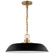 Colony 20" Pendant, Matte Black / Burnished Brass Finish - Bees Lighting