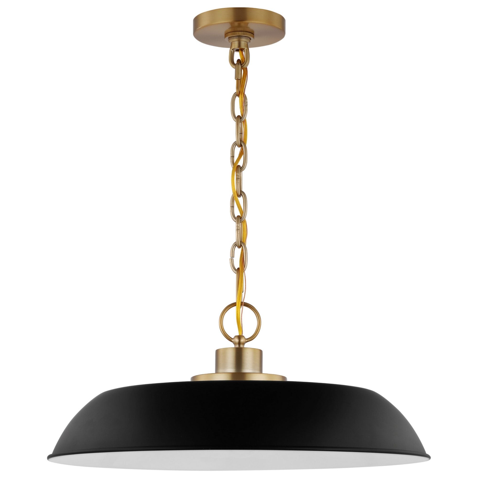 Colony 20" Pendant, Matte Black / Burnished Brass Finish - Bees Lighting