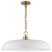 Colony 24" Pendant, Matte White / Burnished Brass Finish - Bees Lighting