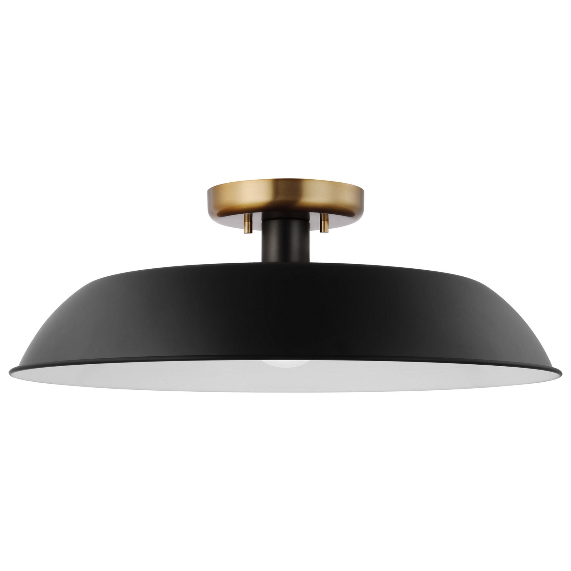 Colony 20" Flush Mount, Matte Black / Burnished Brass Finish - Bees Lighting