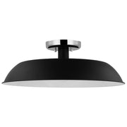 Colony 20" Flush Mount, Matte Black / Polished Nickel Finish - Bees Lighting