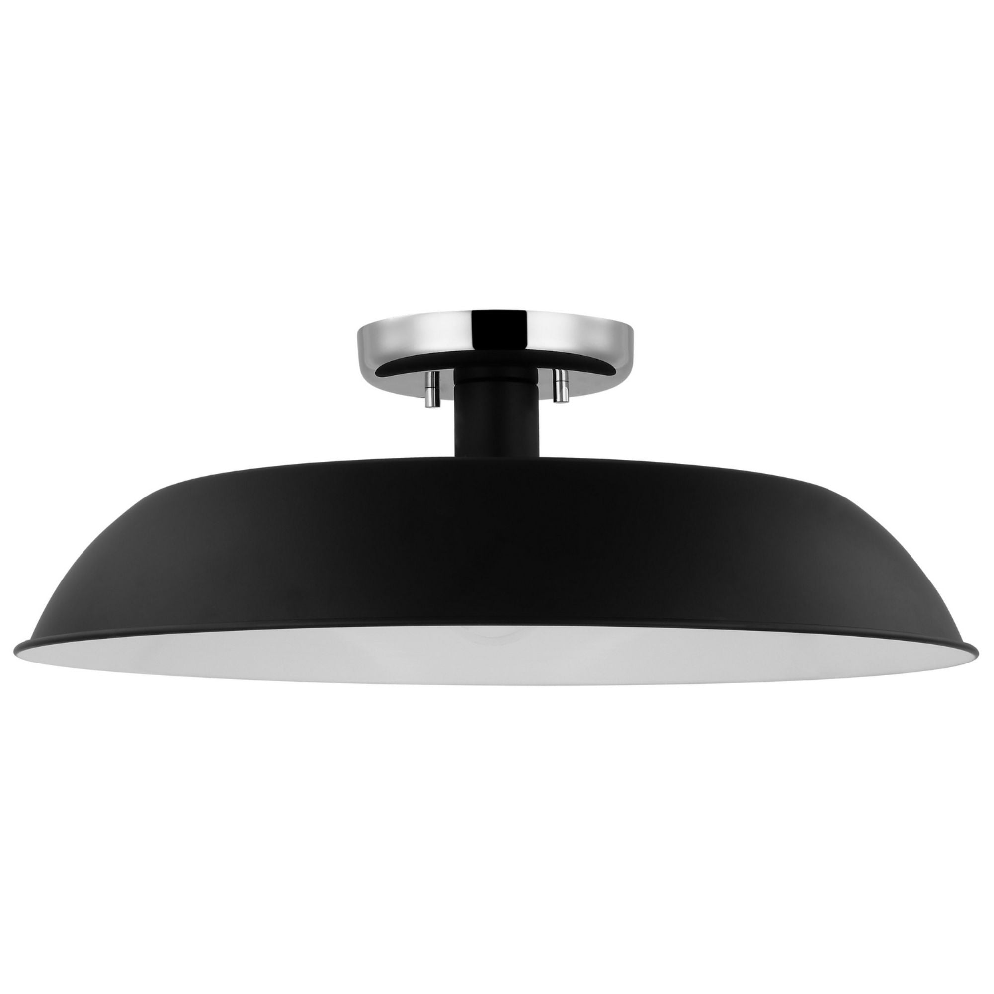 Colony 20" Flush Mount, Matte Black / Polished Nickel Finish - Bees Lighting