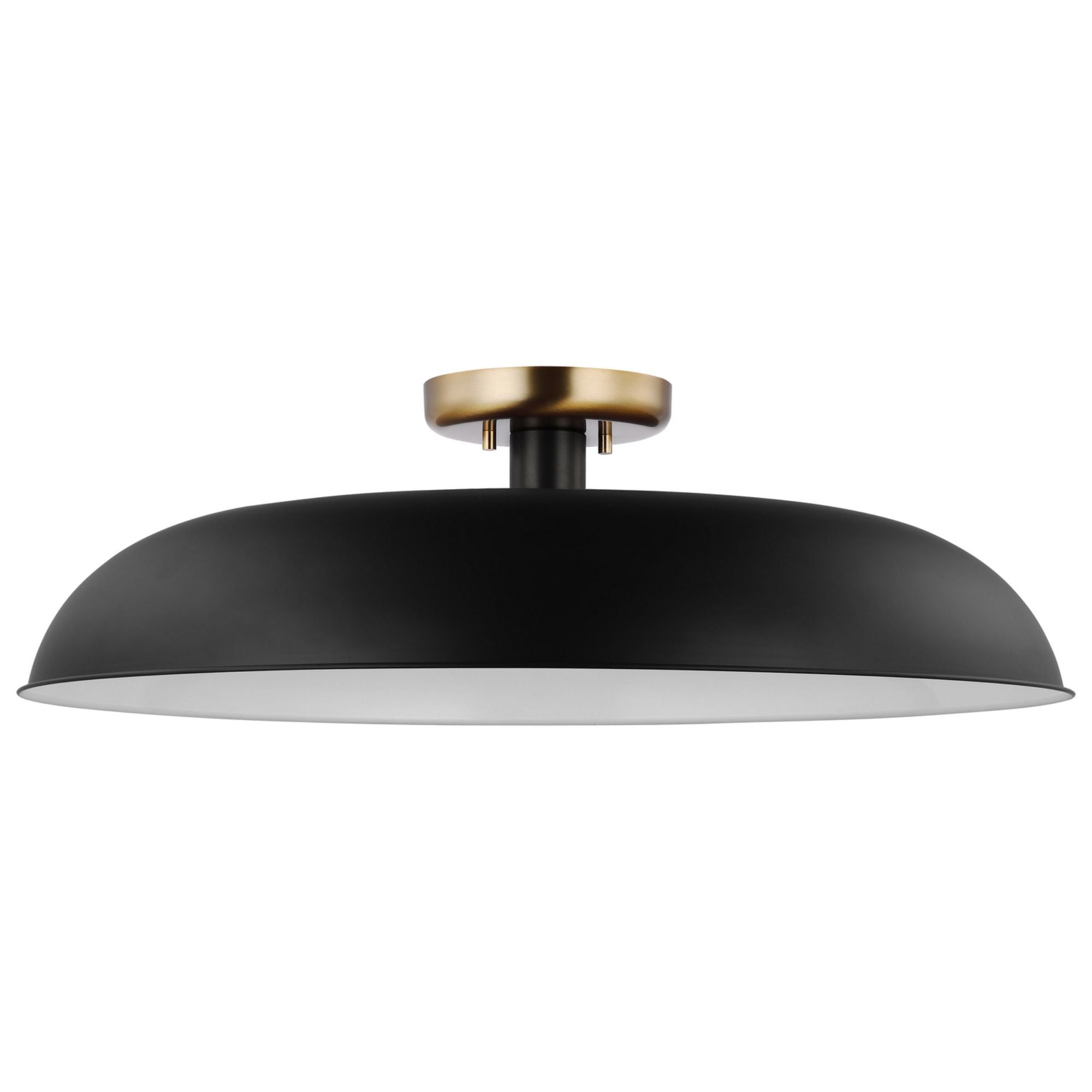 Colony 24" Flush Mount, Matte Black / Burnished Brass Finish - Bees Lighting