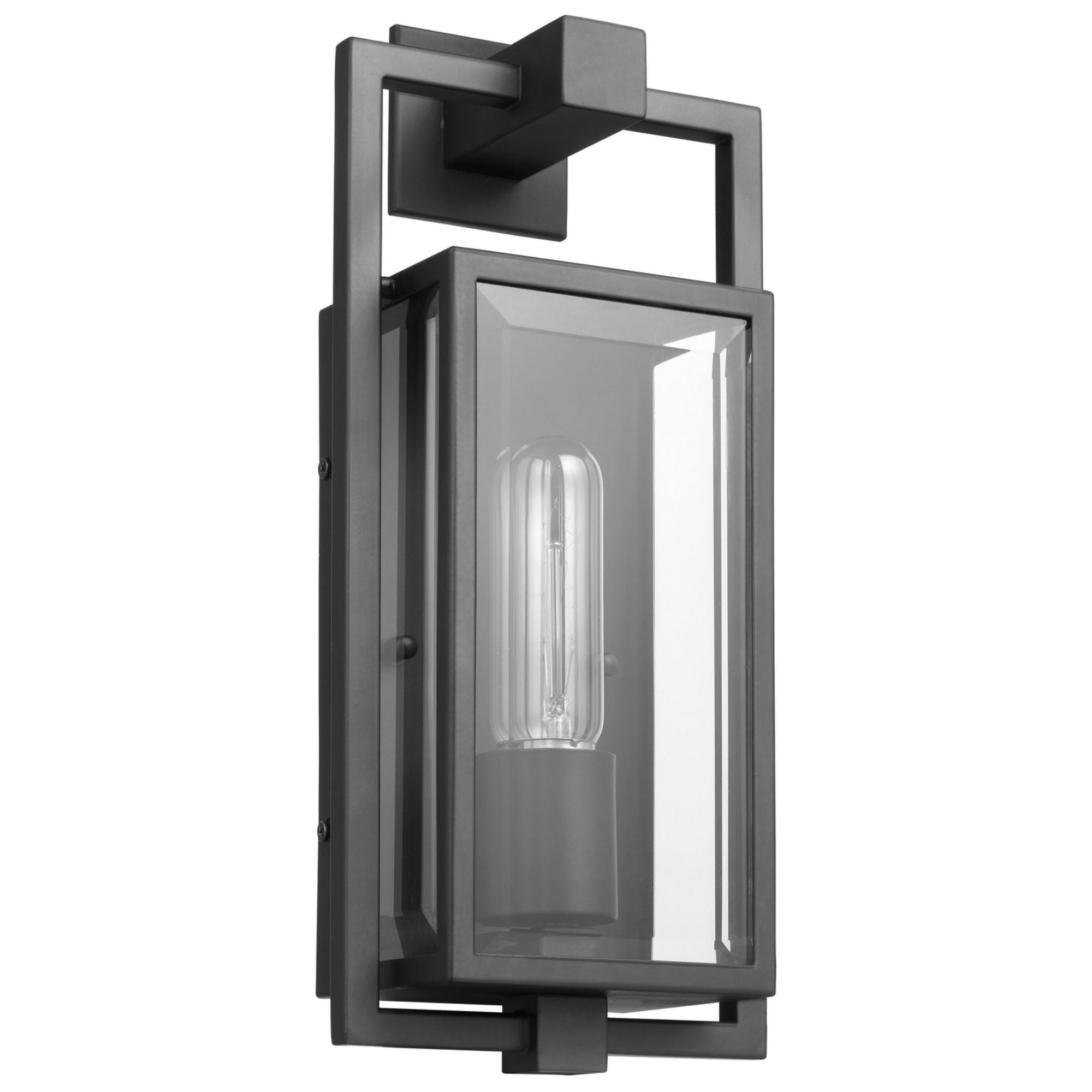Exhibit 14" Wall Lantern, Matte Black Finish - Bees Lighting