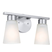 Stamos 13" 2-Light Bath Vanity Light, Brushed Nickel Finish - Bees Lighting
