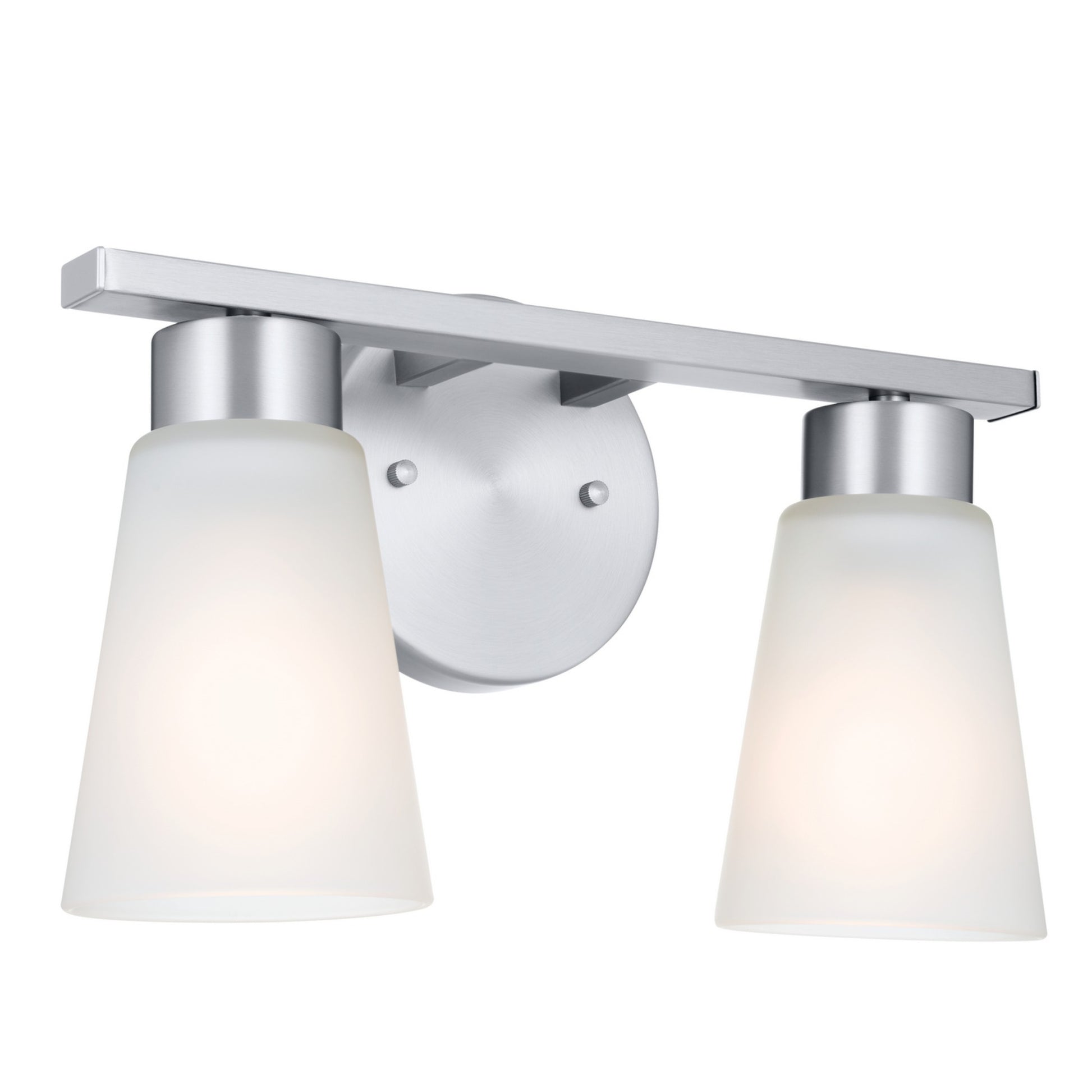 Stamos 13" 2-Light Bath Vanity Light, Brushed Nickel Finish - Bees Lighting