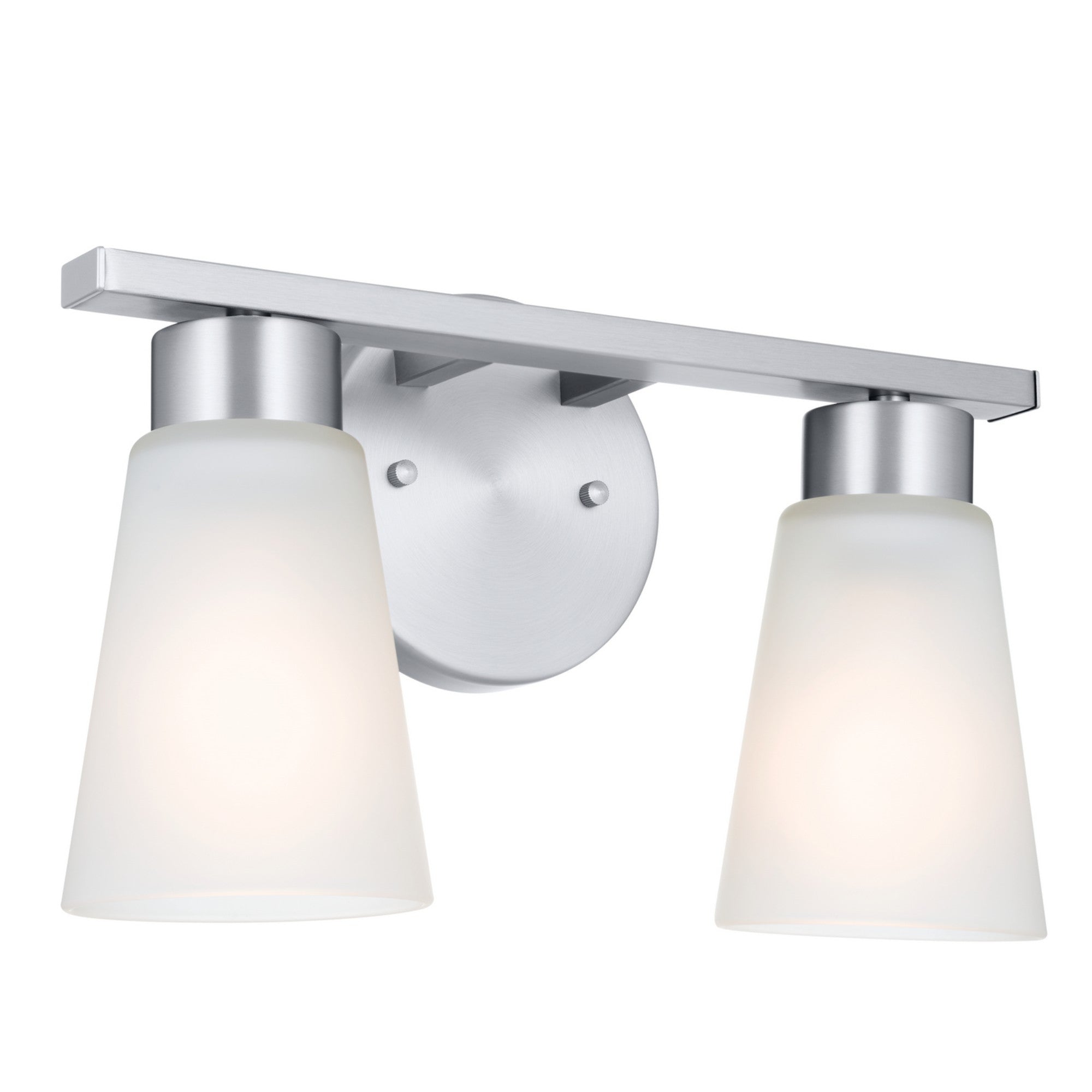 Stamos 13" 2-Light Bath Vanity Light, Brushed Nickel Finish - Bees Lighting