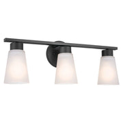 Stamos 22" 3-Light Bath Vanity Light, Black Finish - Bees Lighting
