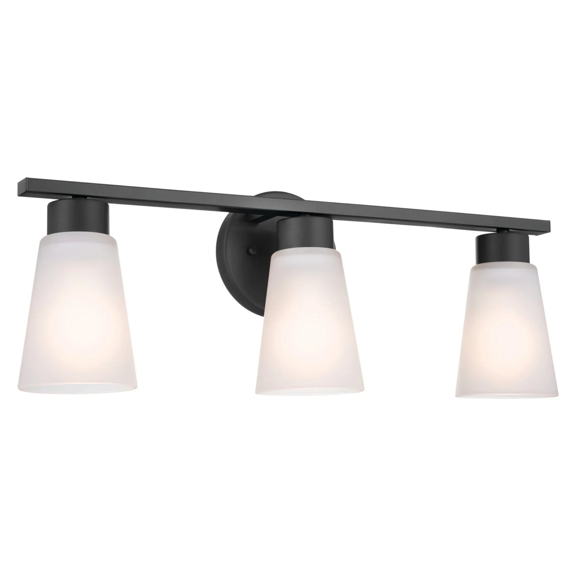 Stamos 22" 3-Light Bath Vanity Light, Black Finish - Bees Lighting
