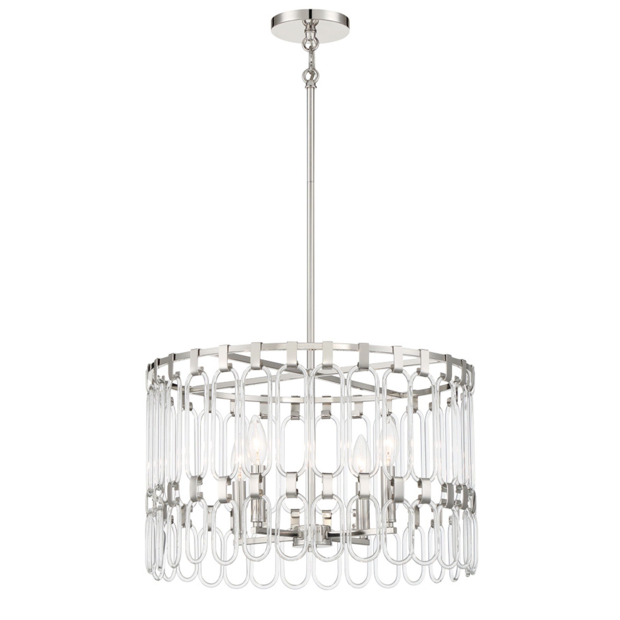 Charming 20 in. 4 Lights Pendant Light Polished Nickel finish