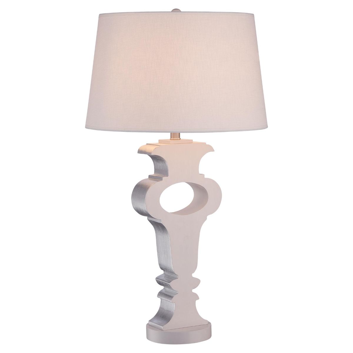 Ambience 1 Light Table Lamp with Cream and Silver Leaf Highlights Finish