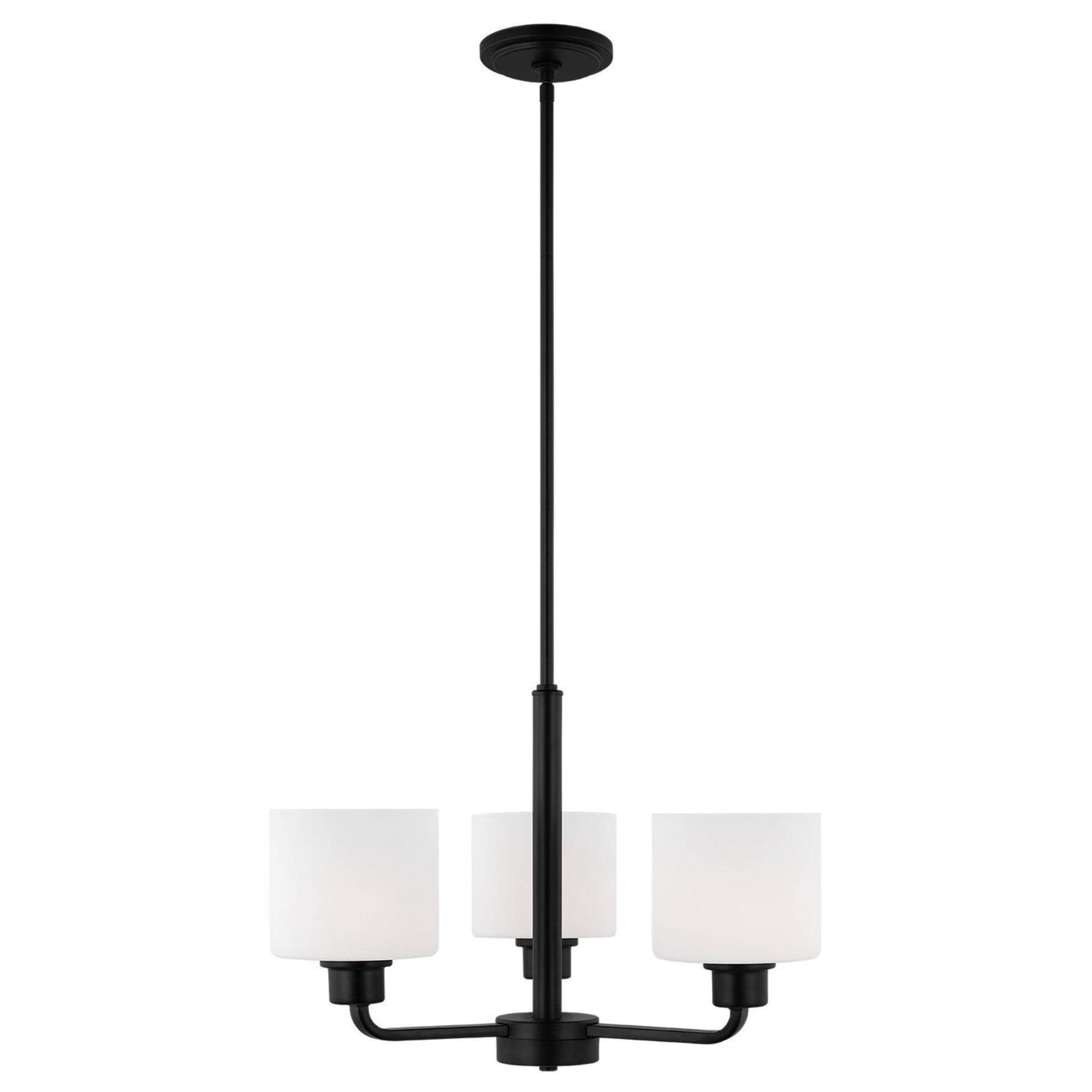 Canfield 20" 3-Light Chandelier, Midnight Black Finish - Bees Lighting
