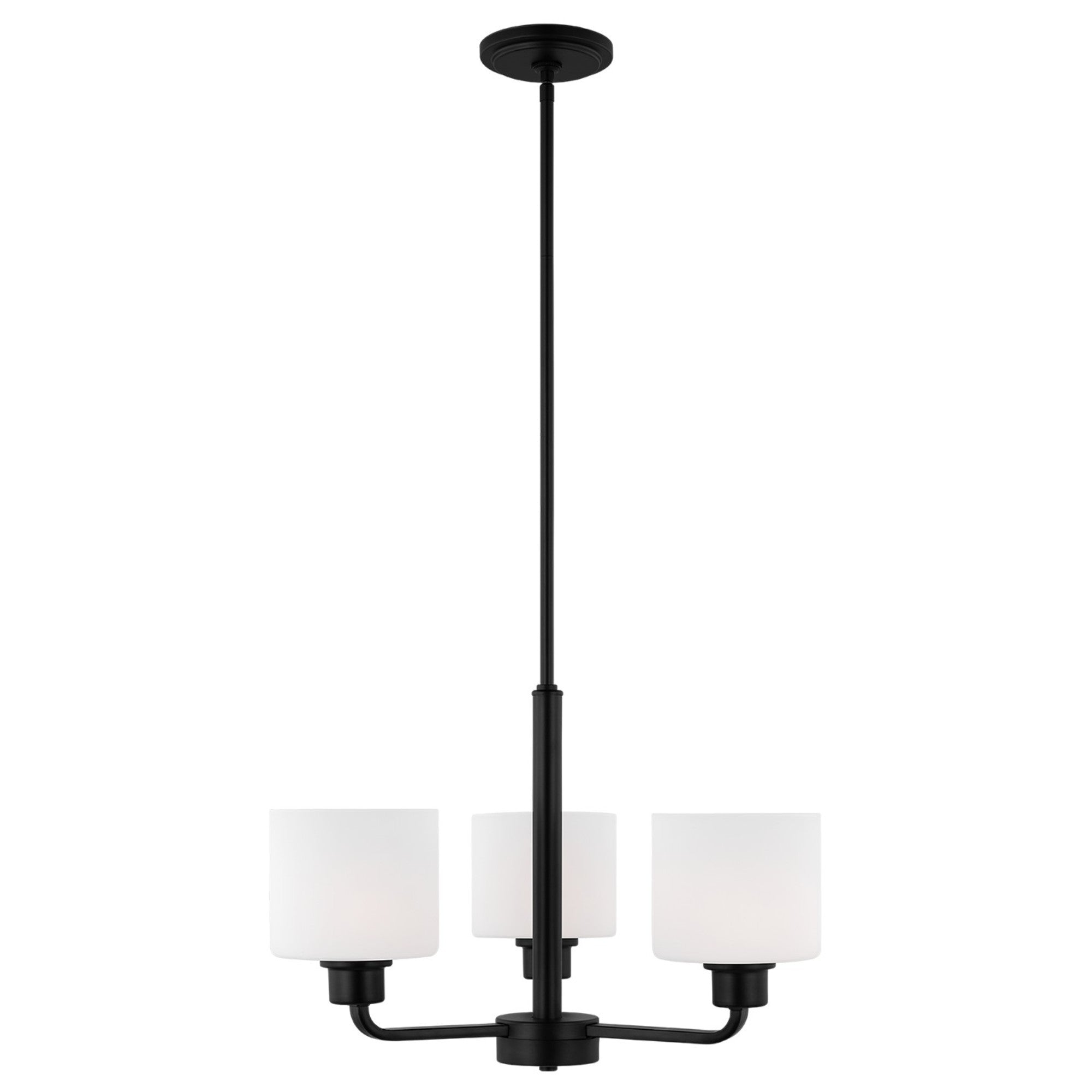Canfield 20" 3-Light Chandelier, Midnight Black Finish - Bees Lighting
