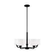 Canfield 24" 5-Light LED Chandelier, Midnight Black Finish - Bees Lighting