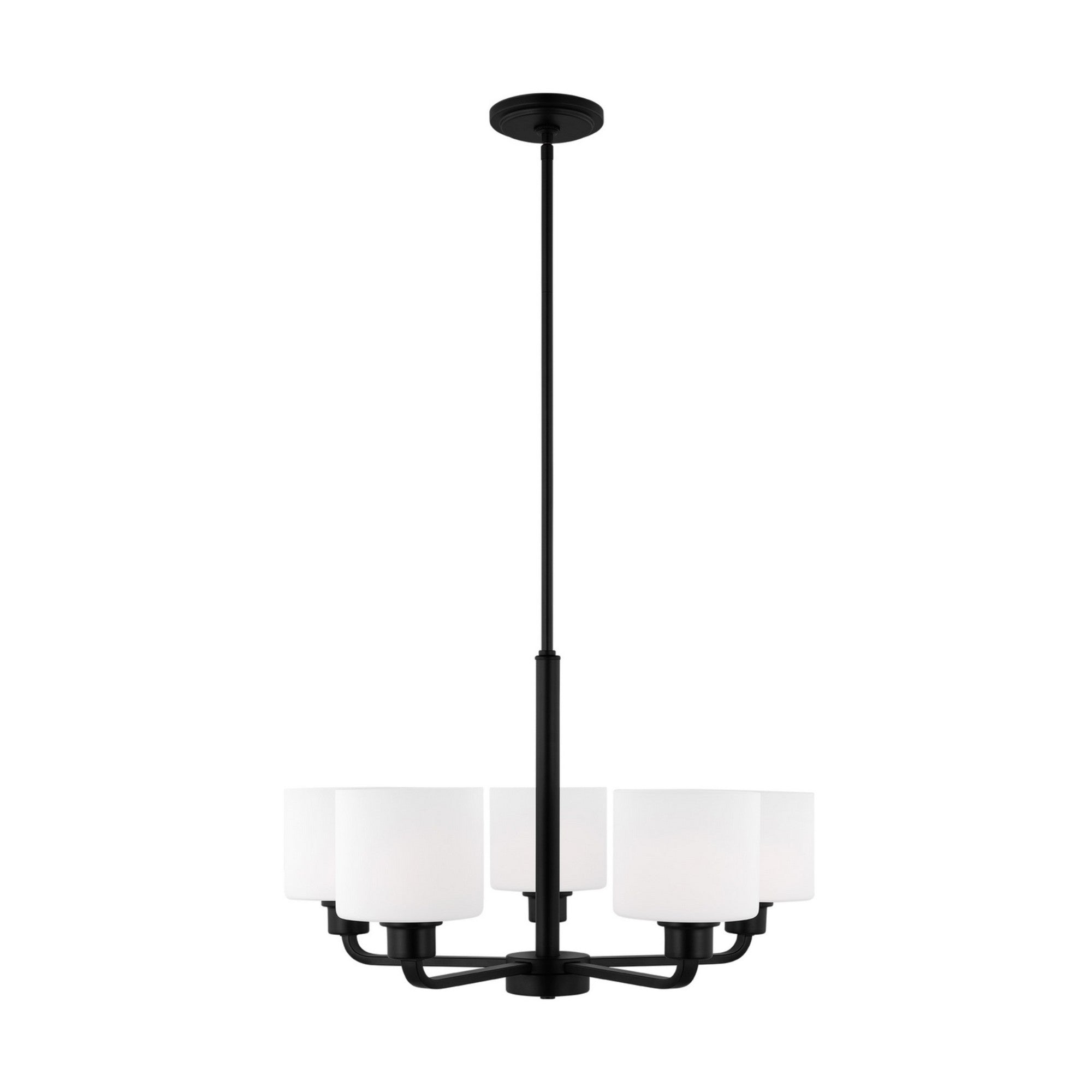 Canfield 24" 5-Light LED Chandelier, Midnight Black Finish