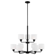 Canfield 31" 9-Light Chandelier, Midnight Black Finish - Bees Lighting