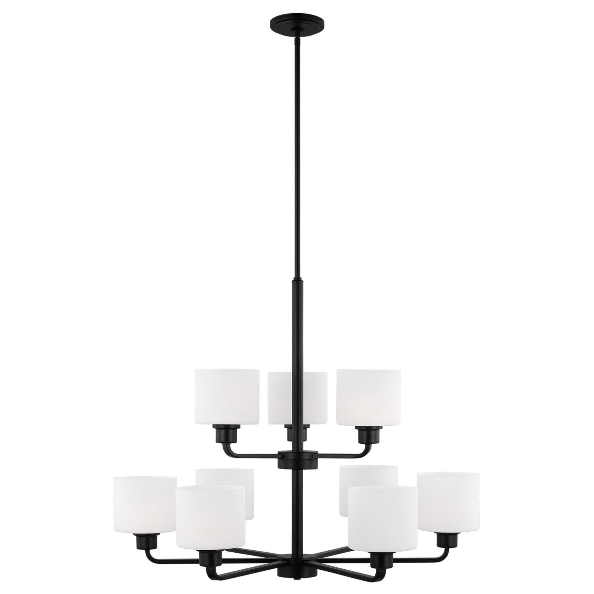 Canfield 31" 9-Light Chandelier, Midnight Black Finish - Bees Lighting
