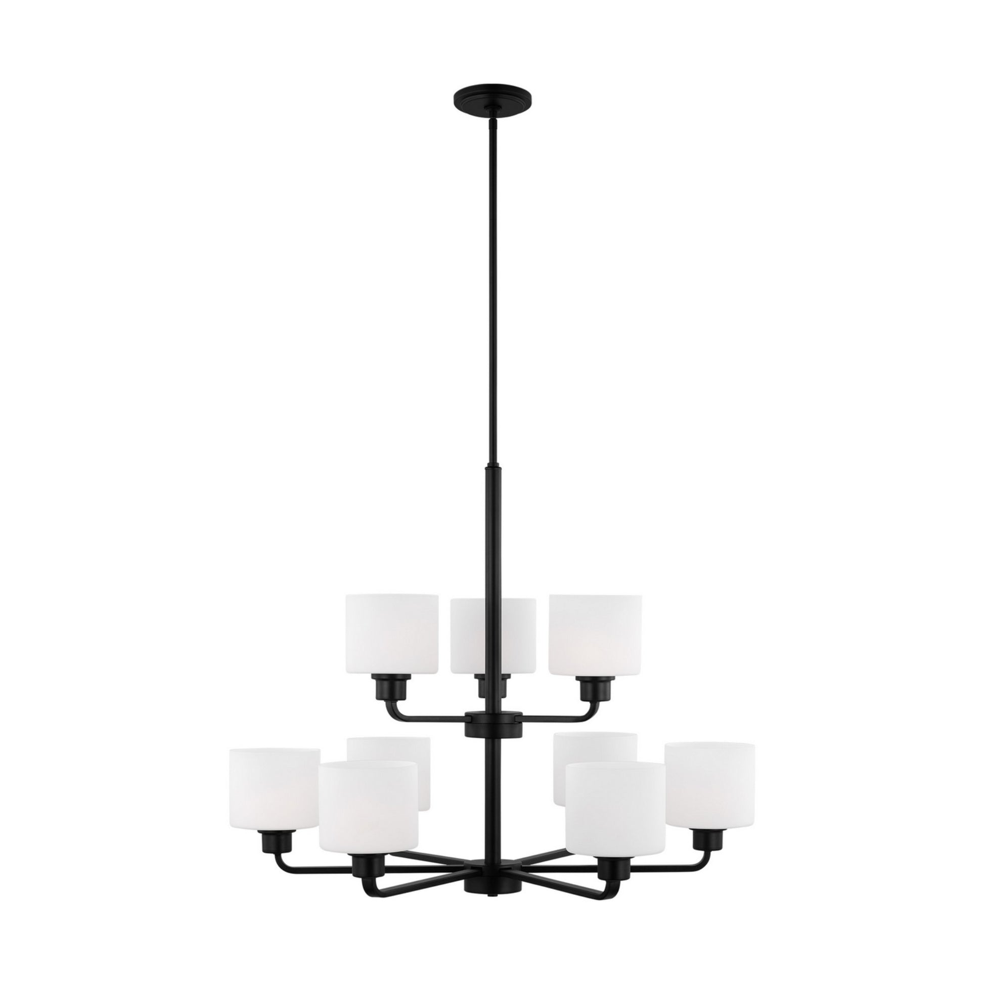 Canfield 31" 9-Light LED Chandelier, Midnight Black Finish - Bees Lighting