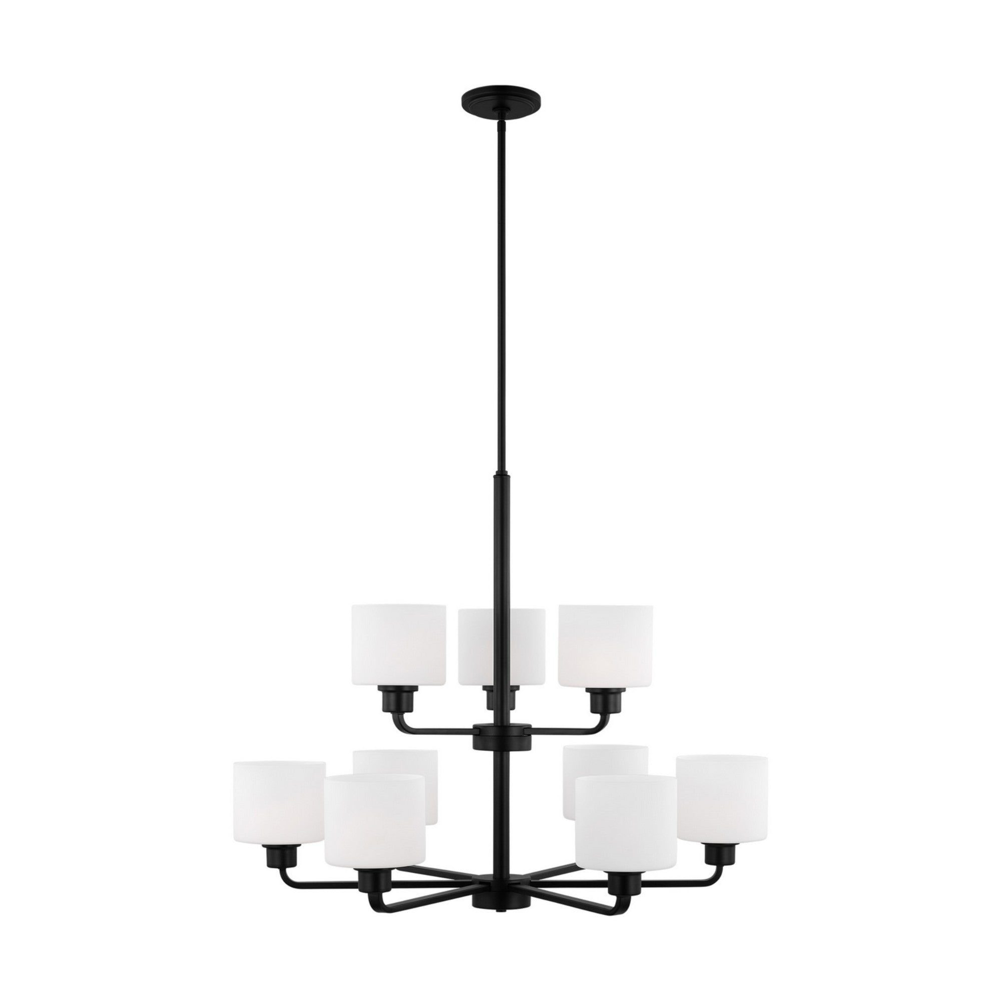 Canfield 31" 9-Light LED Chandelier, Midnight Black Finish - Bees Lighting