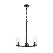 Zire 18" 3-Light Chandelier, Midnight Black Finish - Bees Lighting
