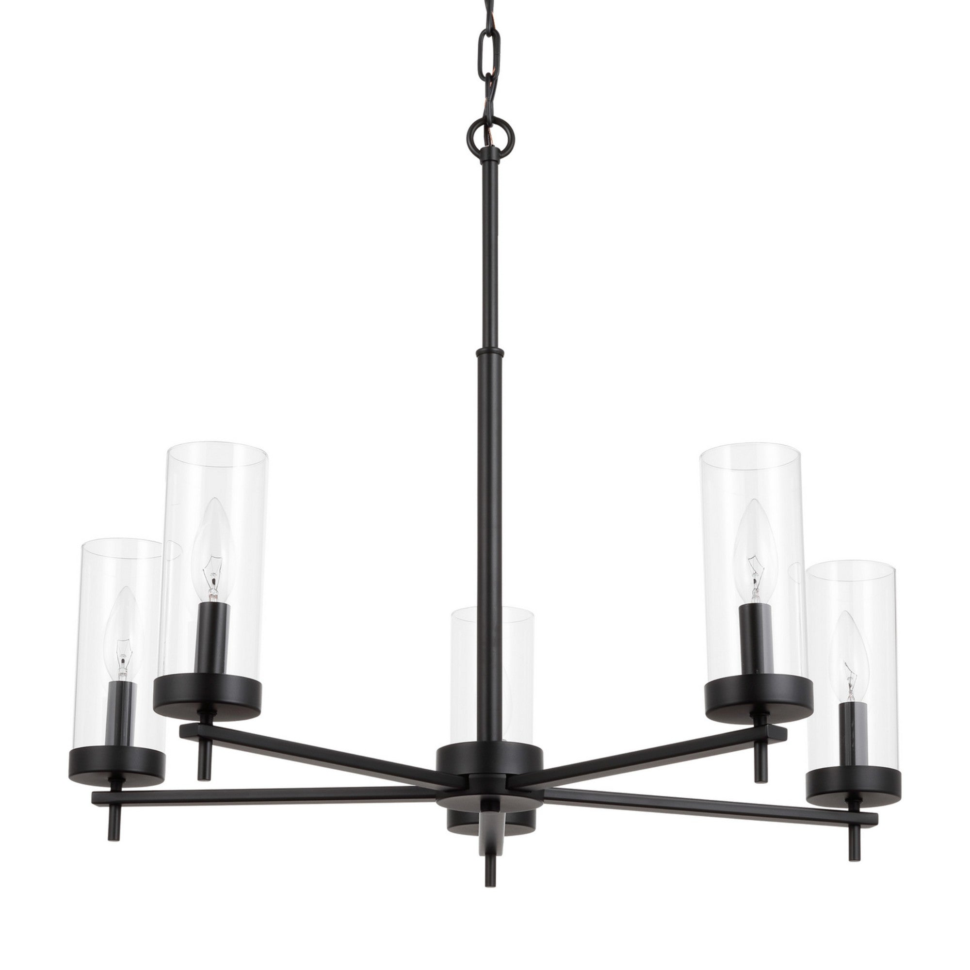 Zire 26" 5-Light Chandelier, Midnight Black Finish - Bees Lighting