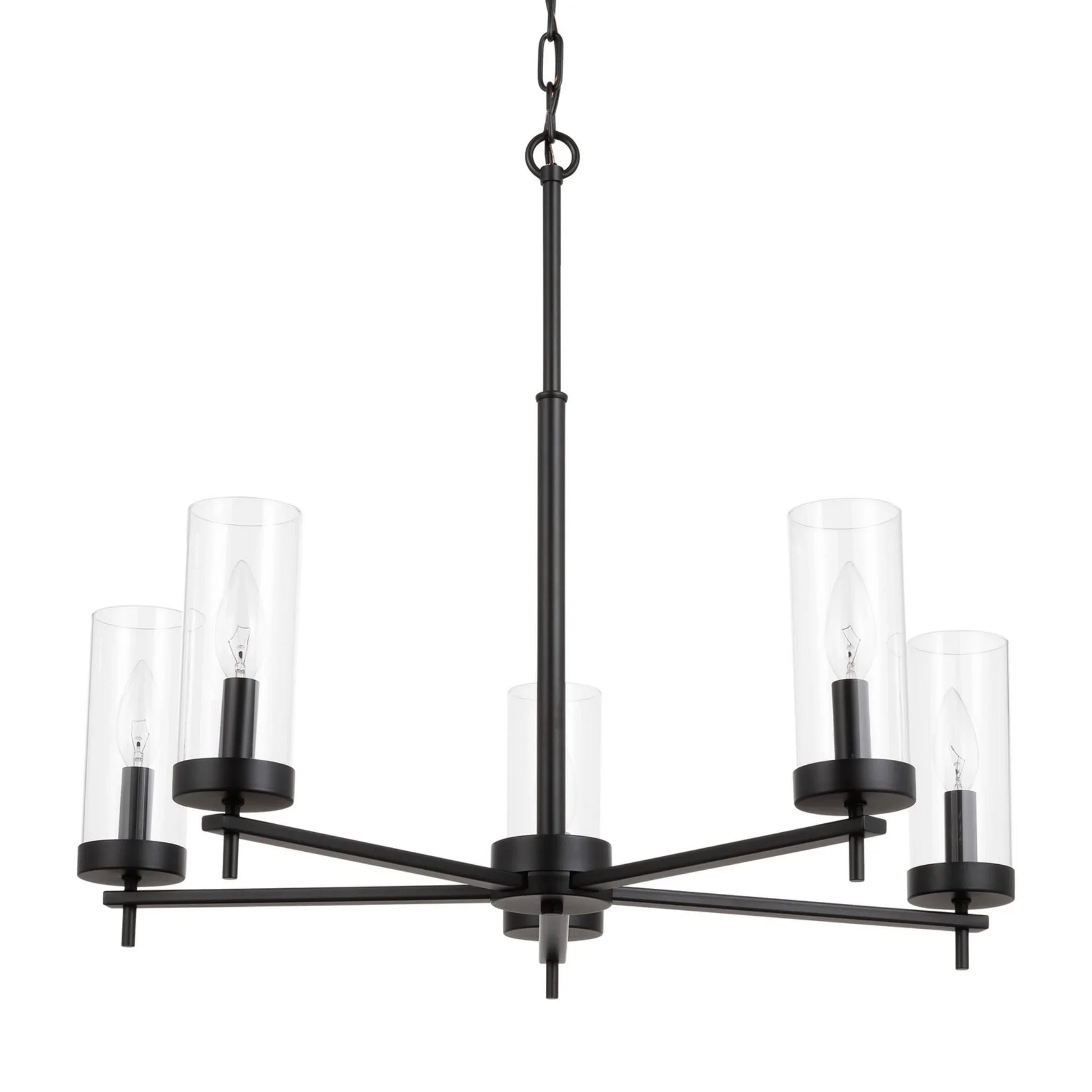 Zire 26" 5-Light LED Chandelier, Midnight Black Finish - Bees Lighting