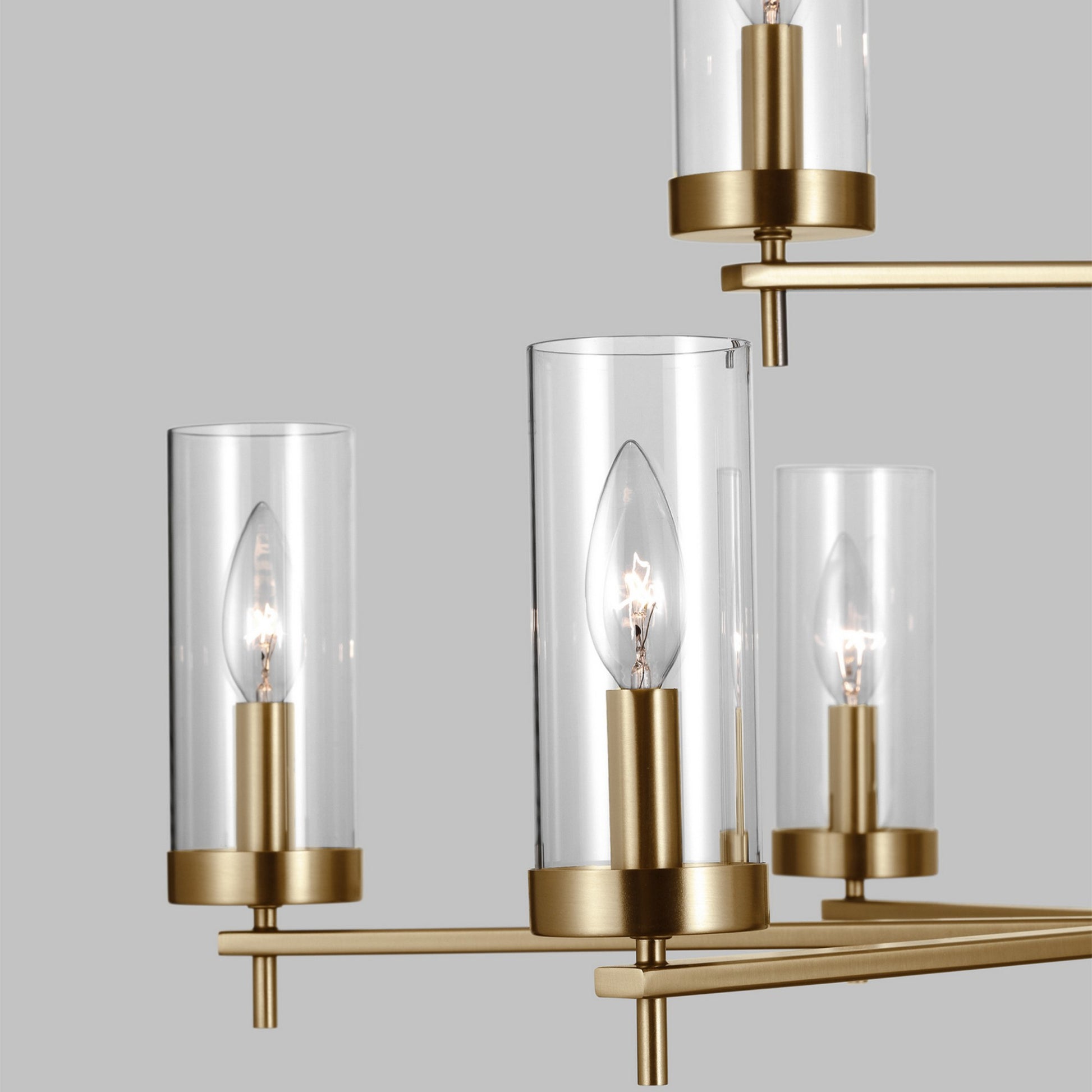 Zire 32" 9-Light Chandelier, Satin Brass Finish - Bees Lighting
