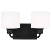 Canfield 14" 2-Light Bathroom Vanity, Midnight Black Finish - Bees Lighting