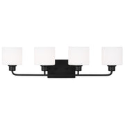 Canfield 32" 4-Light Bathroom Vanity, Midnight Black Finish - Bees Lighting
