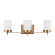 Zire 24" 3-Light Bathroom Vanity, Satin Brass Finish - Bees Lighting
