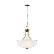 Geary 19" Medium 3-Light Pendant, Satin Brass Finish - Bees Lighting