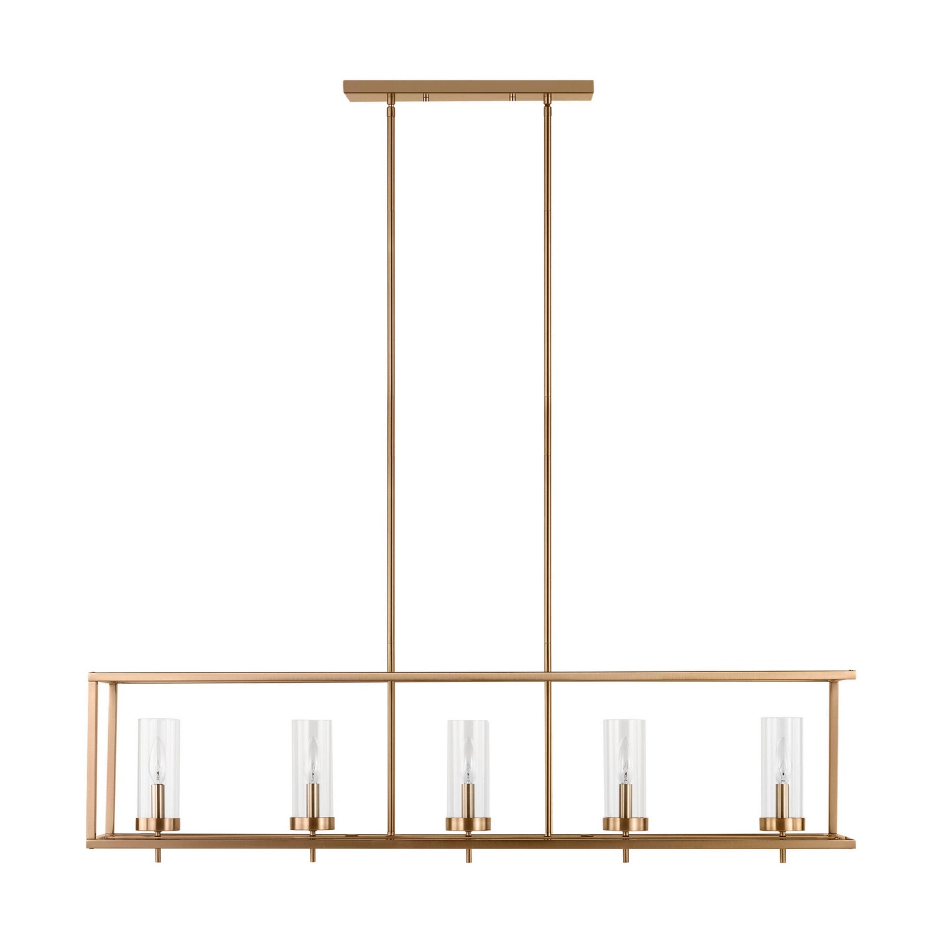 Zire 48" 5-Light LED Island Pendant, Satin Brass Finish - Bees Lighting