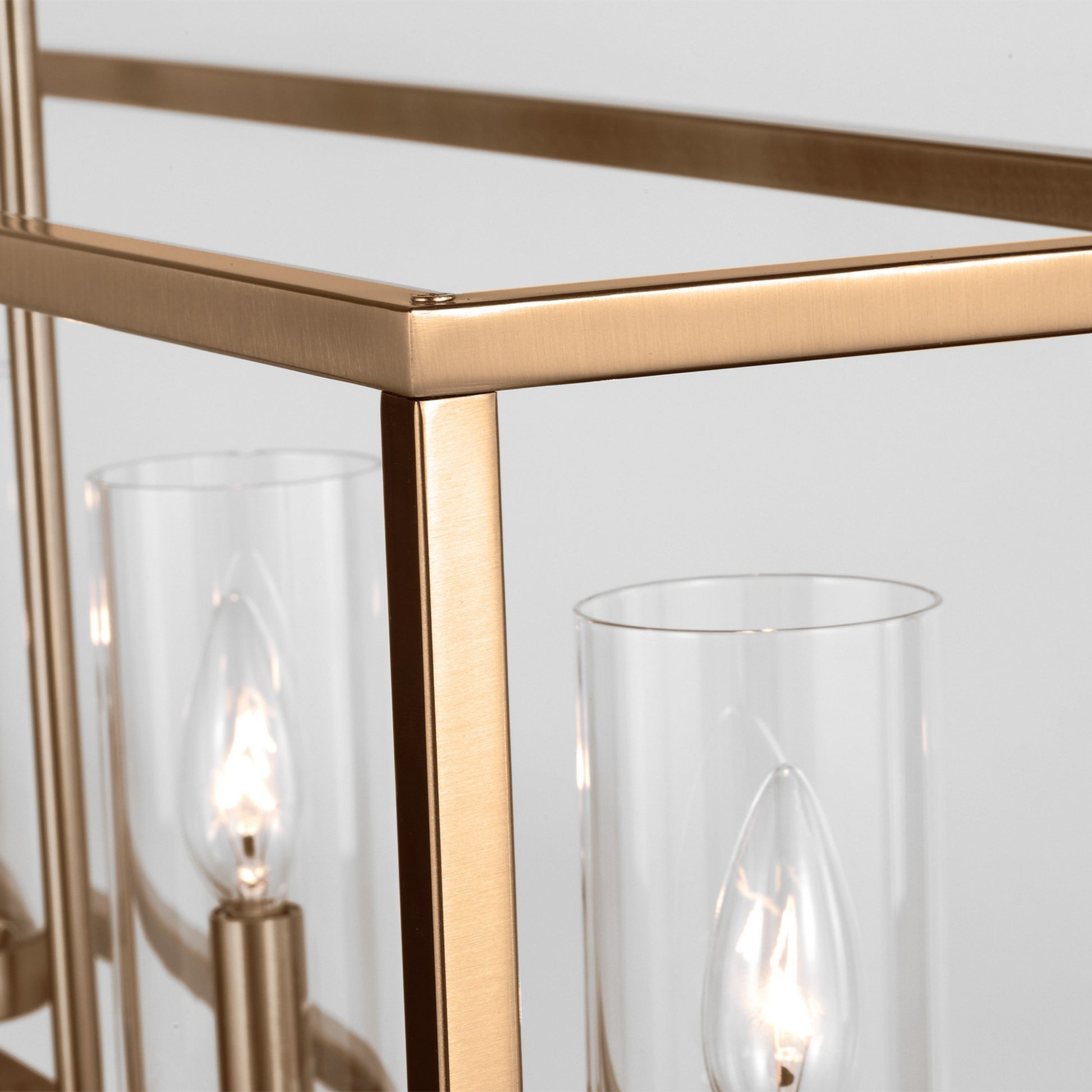 Zire 48" 5-Light LED Island Pendant, Satin Brass Finish - Bees Lighting