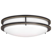 Mahone 15" Medium LED Flush Mount, Antique Bronze Finish - Bees Lighting
