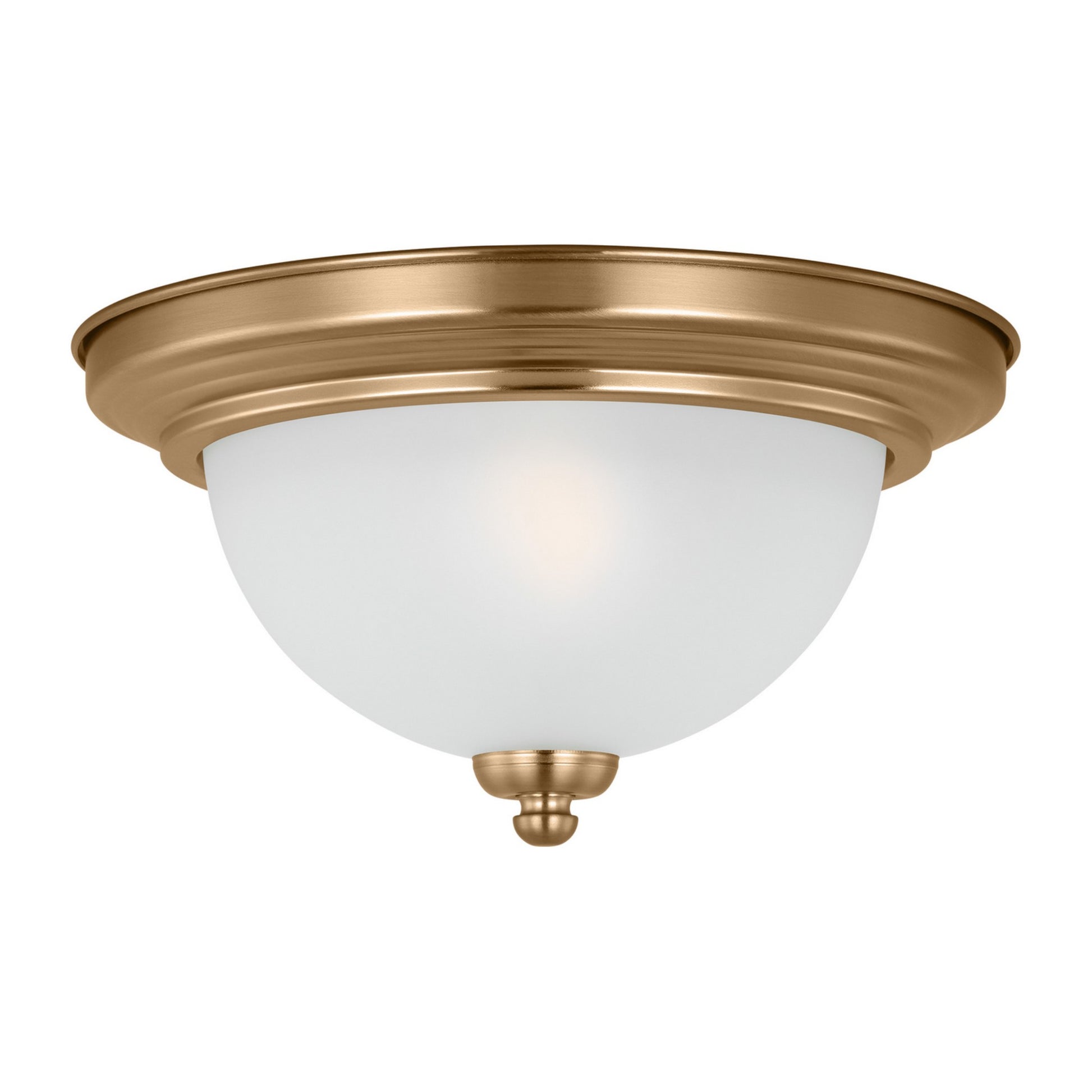 Geary 11" LED Flush Mount, Satin Brass Finish - Bees Lighting