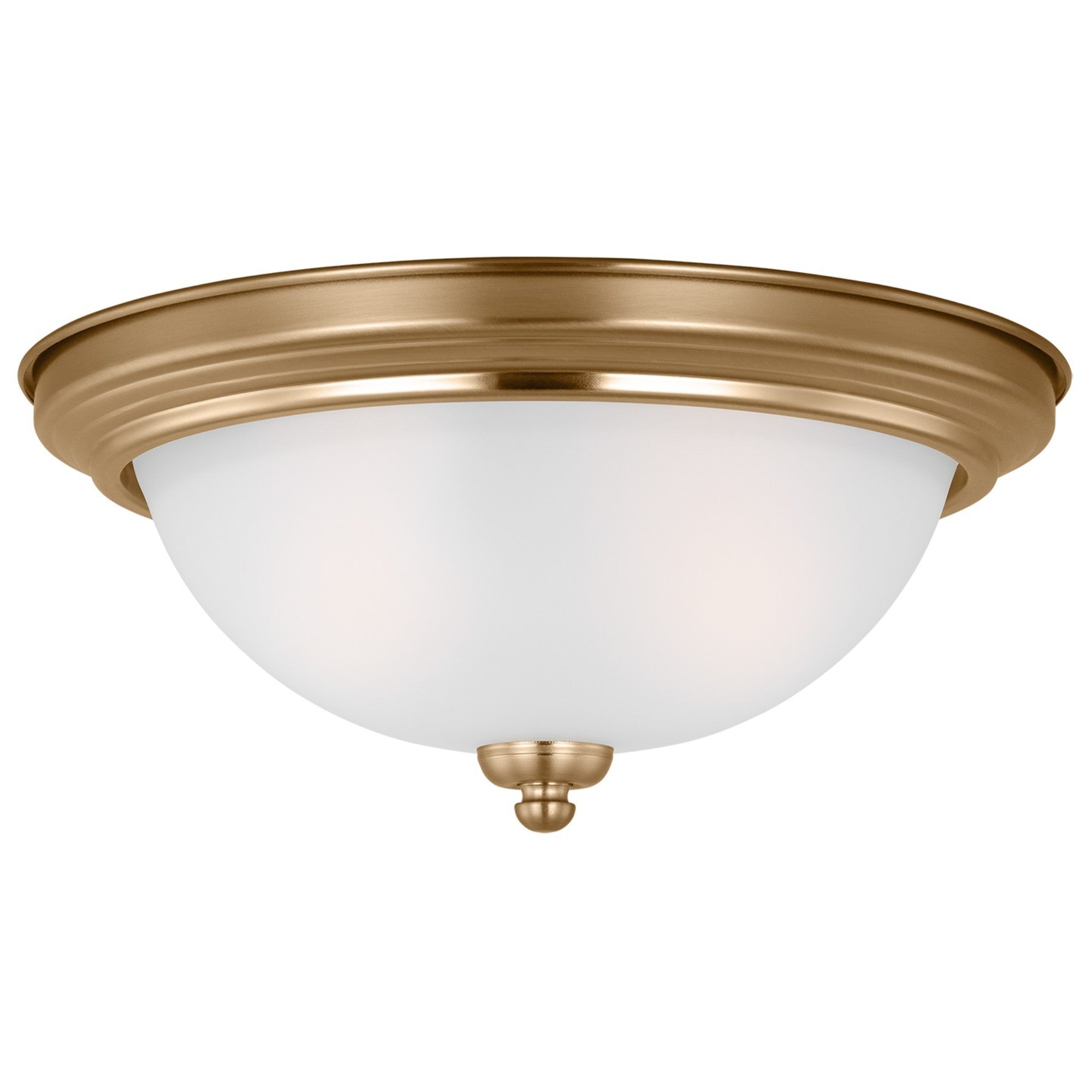 Geary 13" 2-Light LED Flush Mount, Satin Brass Finish - Bees Lighting
