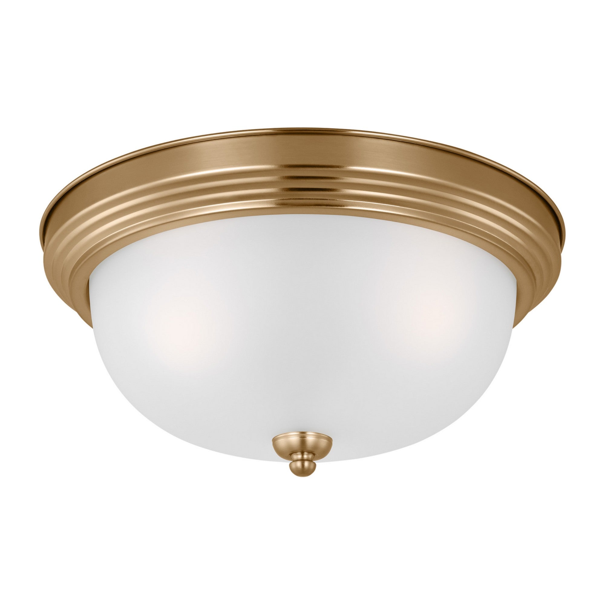 Geary 15" 3-Light Flush Mount, Satin Brass Finish - Bees Lighting